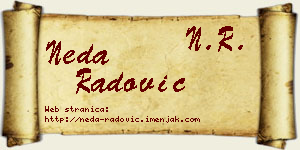 Neda Radović vizit kartica